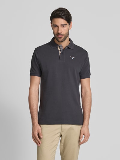 Barbour Slim Fit Poloshirt mit Label-Stitching Marine 4