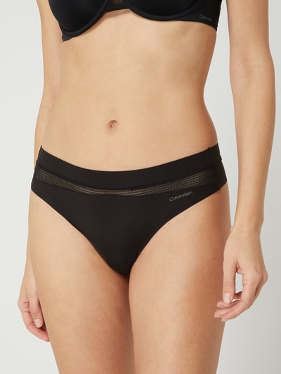 Calvin Klein Underwear String met contrastinzet  Zwart - 3