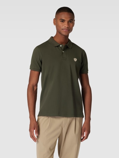 19V69 Italia Poloshirt mit Label-Patch Modell 'Emilio' Oliv 4