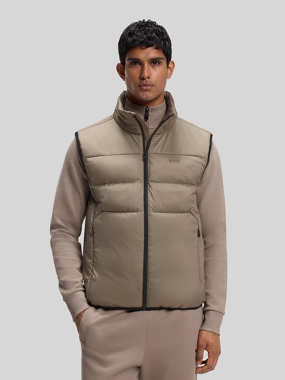 BOSS Green Regular fit bodywarmer met opstaande kraag model 'OW_Urbanex' Zand - 4
