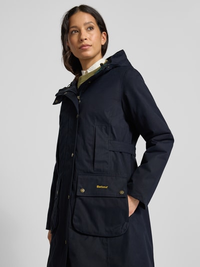 Barbour Regular fit lang functioneel jack van katoenmix, model 'BAMBURGH' Marineblauw - 3