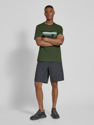 BOSS Green T-shirt met labelprint Donkergroen - 1