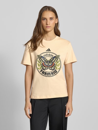 adidas Sportswear T-Shirt mit Motiv-Print und Rundhalsausschnitt Beige 4