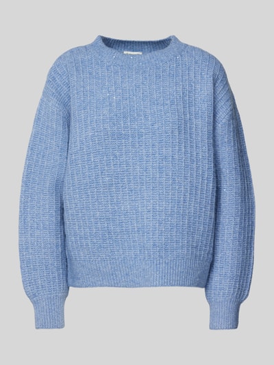 Tom Tailor Loose Fit Strickpullover mit Paillettenbesatz Hellblau 2