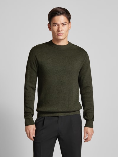 Jack & Jones Premium Strickpullover mit Stehkragen Modell 'MILANO' Oliv 4