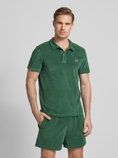 Lacoste Koszulka polo o kroju regular fit z fakturowanym wzorem Zielony 4