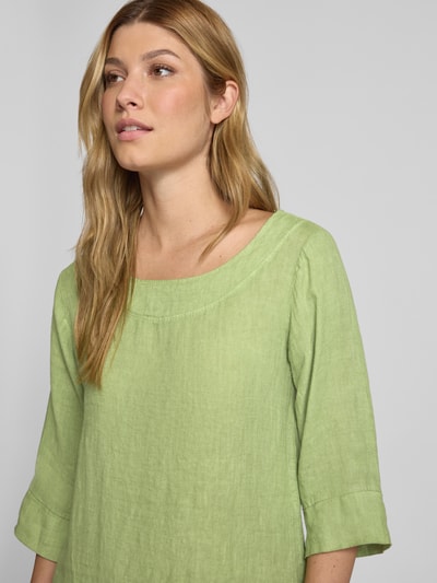 ZABAIONE Knielange jurk van puur linnen Lichtgroen - 3