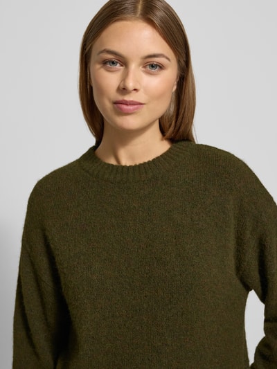 FREE/QUENT Strickpullover mit Rundhalsausschnitt Modell 'Novala' Khaki 3