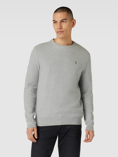 Polo Ralph Lauren Pullover met structuurmotief en labelstitching Lichtgrijs - 4