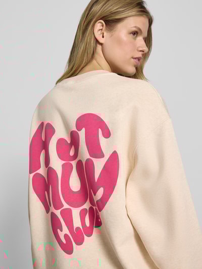OH APRIL Oversized Sweatshirt mit Rundhalsausschnitt Modell 'Hot Mum' Beige Melange 3