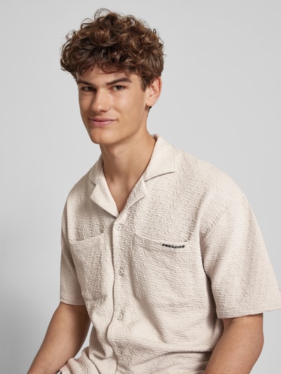 Pegador Koszula casualowa o kroju oversized z rękawem o dł. 1/2 model ‘ACADO’ Beżowy 3