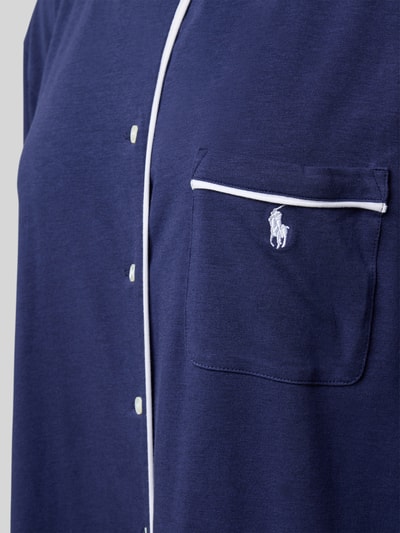 Polo Ralph Lauren Koszula nocna z wyhaftowanym logo i kieszenią na piersi Ciemnoniebieski 2