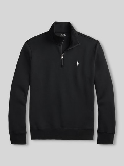 Produktfoto, Relaxed Fit Troyer aus Baumwoll-Mix von Polo Ralph Lauren in Schwarz mit sichtbarem Reißverschluss und glatter Oberfläche