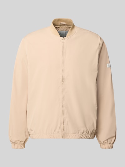 Produktfoto, Regular Fit Bomberjacke mit College-Kragen Modell 'BELVEDERE' van Pepe Jeans, look: effen, lange mouw, ritssluiting, labelpatch, zij-steekzakken, elastisch mouwboord, beige kleur, gladde textuur
