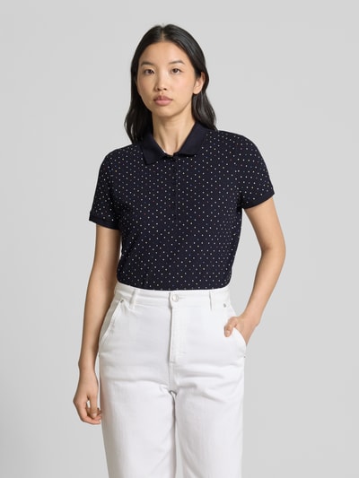 Christian Berg Woman Regular Fit Poloshirt mit Strukturmuster Dunkelblau 4