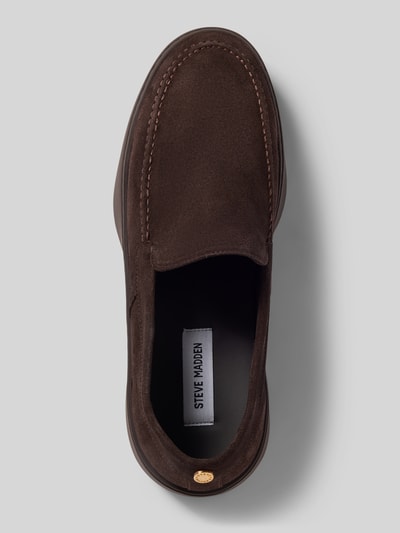Steve Madden Loafersy z welurowej skóra bydlęca z gumowa podeszwa model 'Leyton' Ciemnobrązowy 3