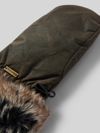 Barbour Handschuhe mit Label-Detail Modell 'TRIM' Oliv 3