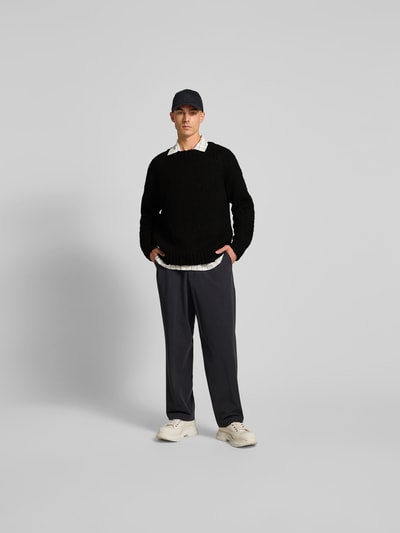 Closed Pullover in Strick-Optik BLACK 1