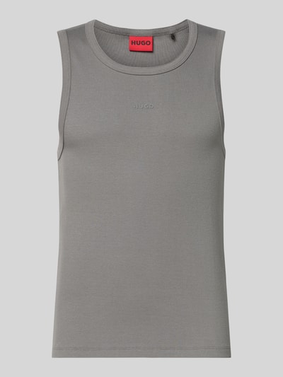 Produktfoto, Slim Fit Tank Top aus Baumwoll-Mix Modell 'DAPOTA' von HUGO, Optik: Unifarben, Feinripp-Textur, grauer Farbton, Label-Applikation