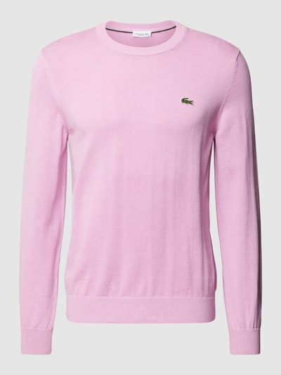 Lacoste Sweter z dzianiny z wyhaftowanym logo Brudnoróżowy 2