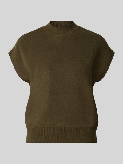 Produktfoto, olivgrüner Loose Fit Pullover aus Viskose-Baumwoll-Mix Modell 'ELLY' von VERO MODA, Damen Pullover, glatte Textur