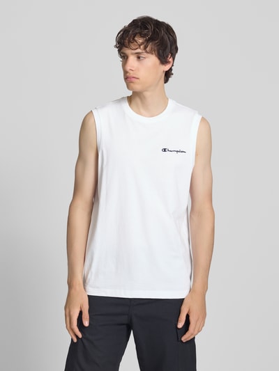Champion Top mit Label-Stitching und Rundhalsausschnitt Weiss 4