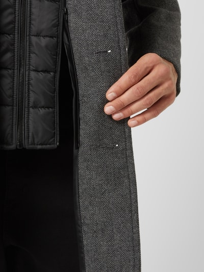 Tom Tailor Płaszcz z wyjmowanym zamkiem błyskawicznym model ‘Wool Coat’ Ciemnoszary 6