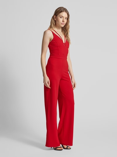 Lipsy Jumpsuit mit V-Ausschnitt Rot 1