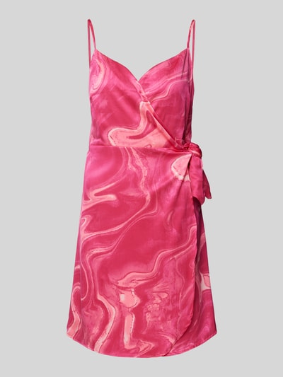 Only Knielanges Wickelkleid mit Allover-Muster Pink 2