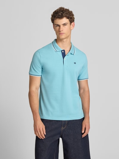 Champion Koszulka polo o kroju slim fit z naszywanym logo Jasnoniebieski 4