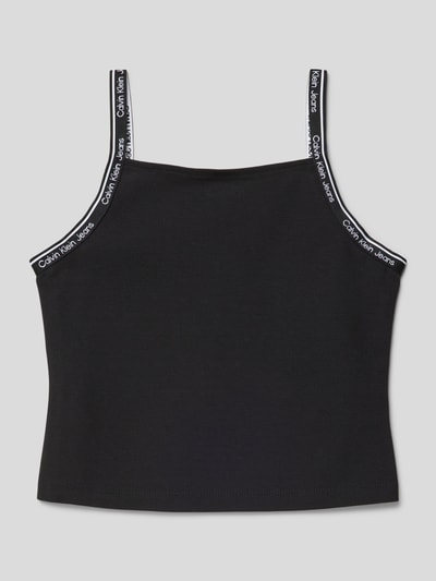 Calvin Klein Jeans Crop Top aus Viskose-Mix mit Karree-Ausschnitt Black 1