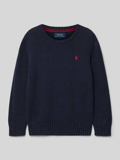 Polo Ralph Lauren Kids Strickpullover mit Label-Stitching Marine 1