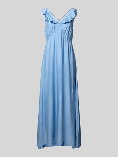 moves Maxi-jurk met volants, model 'Leanna' Lichtblauw - 2