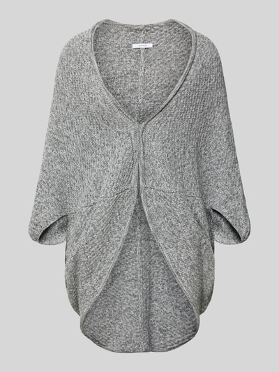 OPUS Poncho mit gerippten Abschlüssen Modell 'Amaryllis' Hellgrau 2