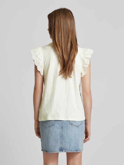 FREE/QUENT T-Shirt in unifarbenem Design Modell 'Azing' Offwhite 5