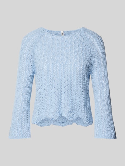 Only Cropped Strickpullover mit Baumwoll-Anteil Modell 'NOLA' Hellblau 2