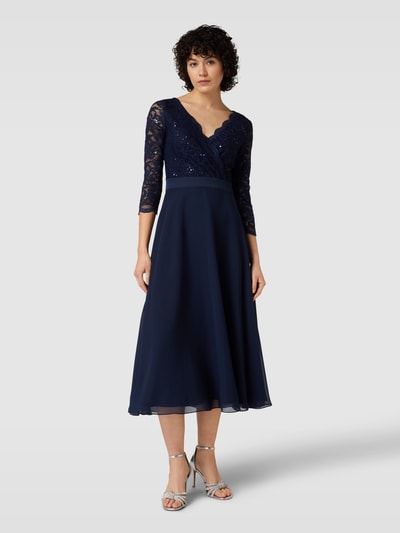 Swing Cocktailkleid mit Spitzenbesatz Marine 4