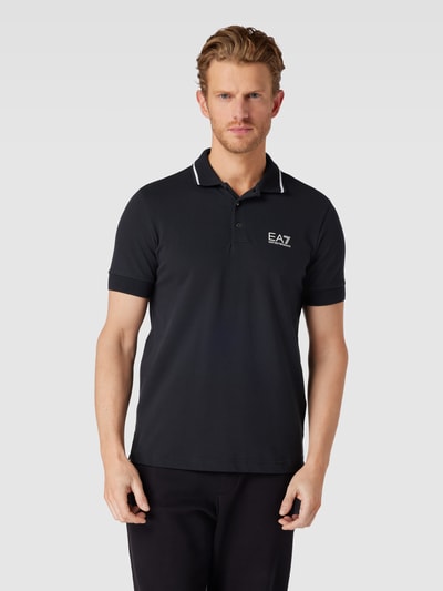 EA7 Emporio Armani Poloshirt met labelprint Donkerblauw - 4