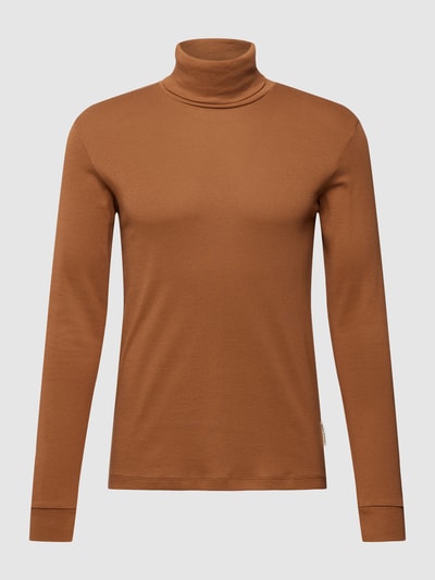 Marc O'Polo Longsleeve mit Rollkragen Modell 'Seasonal' Dunkelbraun 2