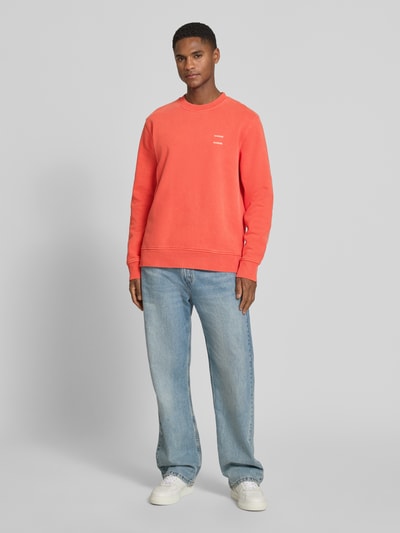 Samsøe Samsøe Bluza z nadrukiem z logo model „JOEL” Jasnoczerwony 1