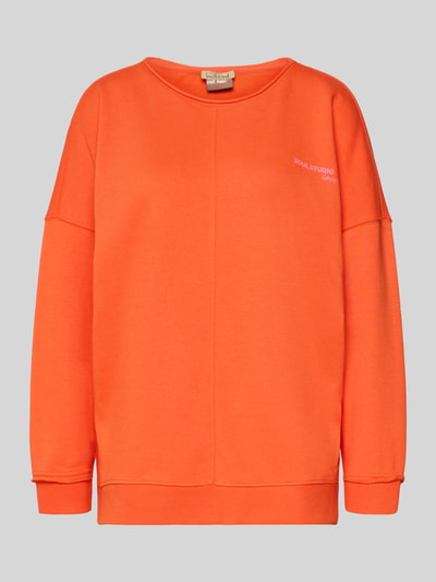 Produktfoto, Oversized Sweatshirt mit Label-Print von Smith & Soul, Mieszanka bawełny i modalu, okrągły dekolt, prążkowane wykończenia, nadruk z logo