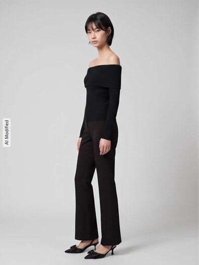 Stehmann Regular fit rechte broek van viscosemix model 'Editta' Chocoladebruin - 1