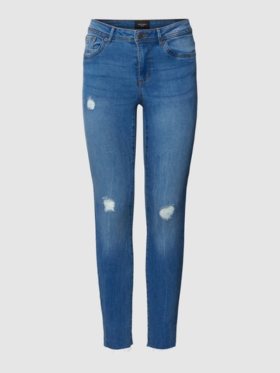 Vero Moda Slim fit jeans in destroyed-look, model 'TANYA' Jeansblauw - 2