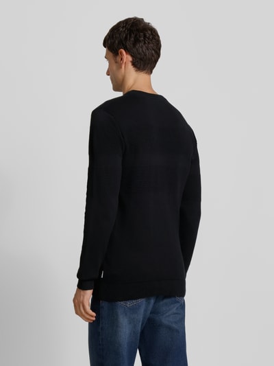 Lindbergh Gebreide pullover met ribboorden Zwart - 5