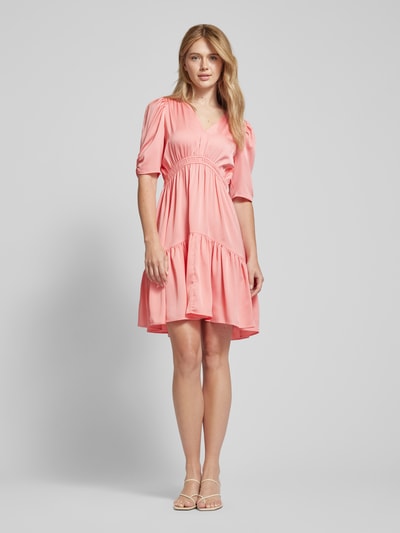 BOSS Orange Knielanges Kleid mit Volantsaum Modell 'Dizziano' Rosa 1