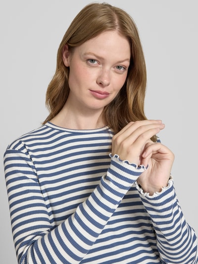 Vila Bluzka z długim rękawem i okrągłym dekoltem model ‘THESSA’ Szaroniebieski 3