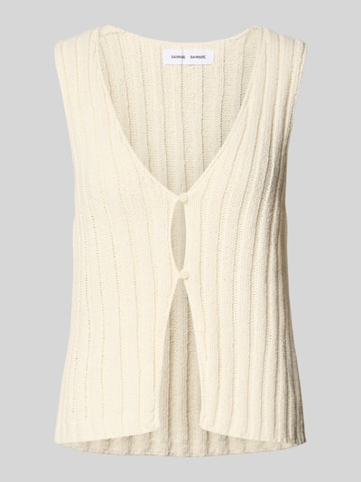 Samsøe Samsøe Strickweste mit Strukturmuster Modell 'SALOU' Offwhite 2