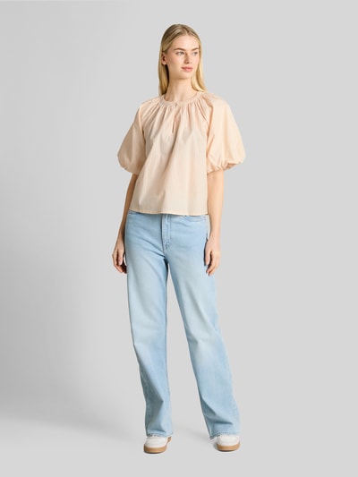 Tom Tailor Denim relaxed fit blouse van puur katoen Abrikoos - 1