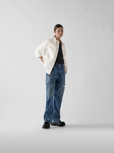 R13X Ports 1961 Jeansbluse mit Pattentaschen Offwhite 1