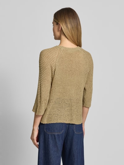 FREE/QUENT Strickshirt mit Rundhalsausschnitt und 3/4-Arm Beige 5
